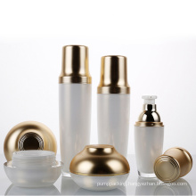 30g 50g 120g empty white double wall acrylic jars with gold lid for cream 30ml 60ml 100ml plastic lotion serum bottles